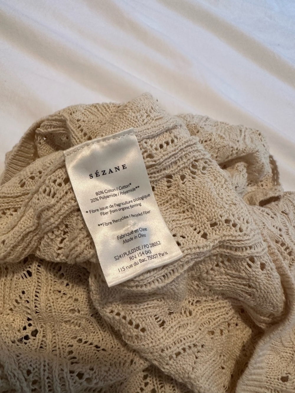 Sezane Cream Lace Blouse - Picture 5 of 5
